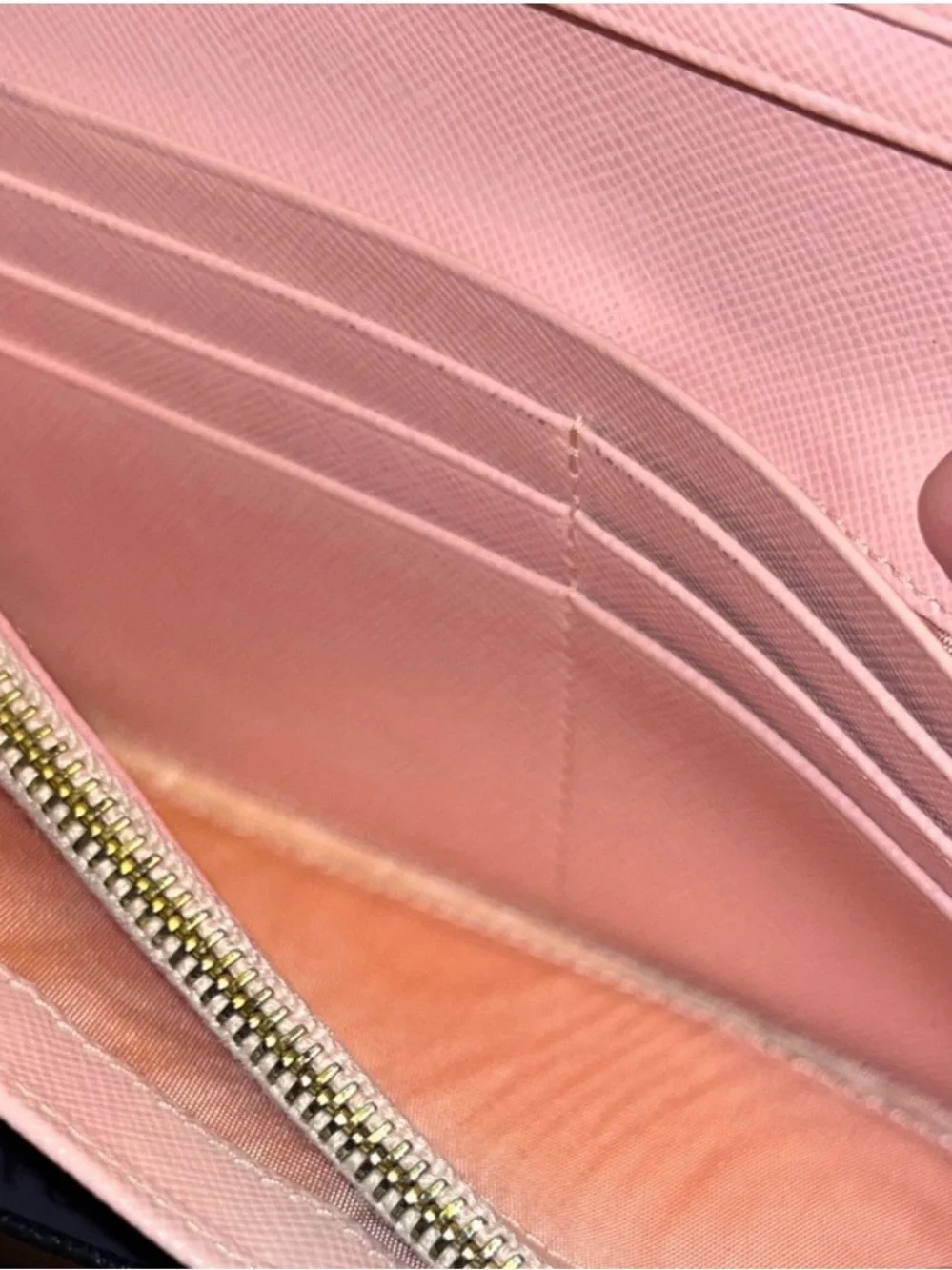Prada Pink Saffiano Leather Bow Wallet - No Box